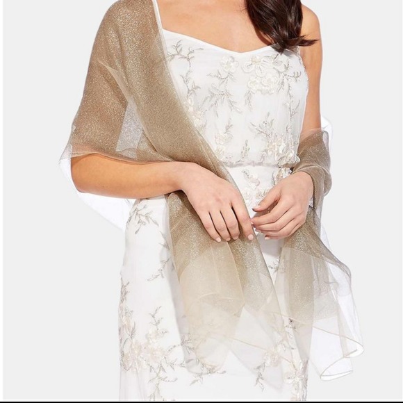 adrianna papell metallic wrap scarf